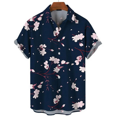 2024. Havajske košulje za muškarce Ljeto, ležerne majice kratkih rukava s 3d printom, prevelika košulja, bluza s dugmadima za zabavu na plaži.