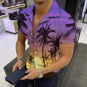 Ризи с кокосово дърво Мъжки дамски хавайски ризи Мъжки професионални блузи Хелоуин Риза с ревери Cuba Camisas Мъжко облекло Tropic
