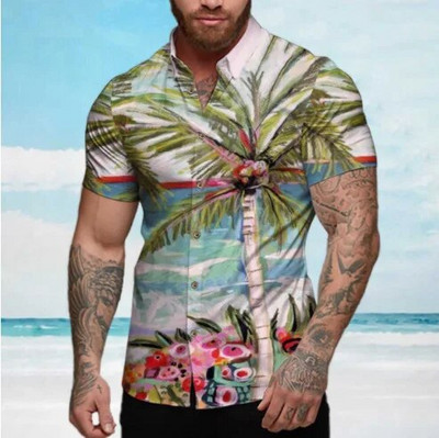 Πουκάμισα από δέντρο καρύδας Ανδρικά γυναικεία πουκάμισα Χαβάης Ανδρικές μπλούζες Επαγγελματικές μπλούζες Απόκριες πουκάμισο με πέτο Cuba Camisas Ανδρικά ρούχα Tropic