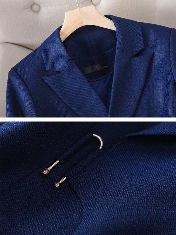 Barna sötétkék fekete női formális nadrágkosztüm női kabát és nadrág női munkaruha 2 részes blézer szett őszi télre