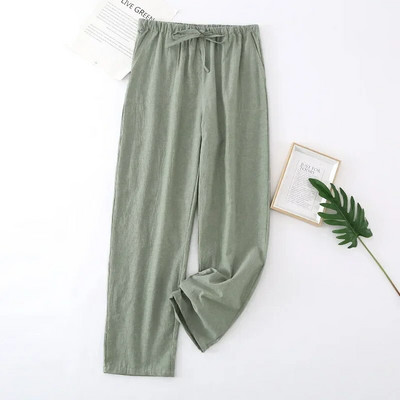 2024. Muške ležerne pidžame Hlače Hlače od čistog pamuka Muške široke Proljeće Jesen Ljeto 100% pamuk Ležerna dnevna odjeća Muške hlače za spavanje