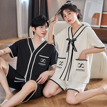 Ιαπωνικά κιμονό νυχτικά για ζευγάρια Καλοκαιρινά βαμβακερά ανδρικά σετ πιτζάμες κοντές μπλούζες ύπνου Γυναικεία παντελόνια Σπίτι Ρούχα Σαλόνια Hombre