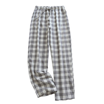 Ανδρικά casual βαμβακερά φανελένια καρό παντελόνι ύπνου Παντελόνι Lounge Φαρδύ παντελόνι Άνετο μαλακό νυχτικό φιλικό προς το δέρμα