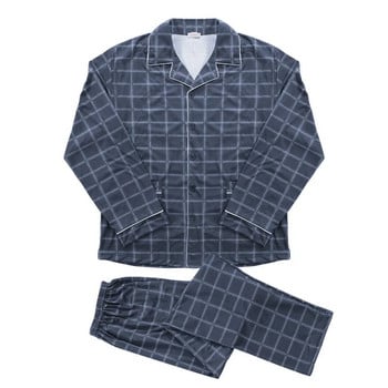 Комплект пижами за мъже Пролет Есен Горни панталони с дълъг ръкав Бельо от 2 части Памучно спално облекло Удобни домашни дрехи