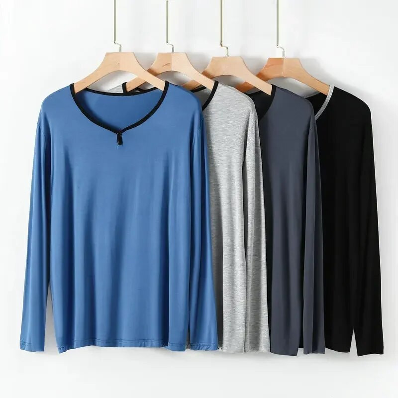 Pižama Homme vyriški ilgomis rankovėmis pavasario ir rudens plonos modalinės medvilnės namų marškinėliai Kambario drabužiai, viengubos pižamos, vyrų