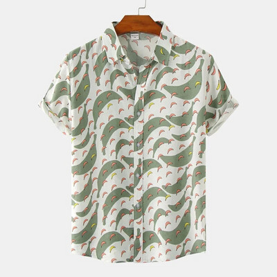 Vintage Flower Χαβάης πουκάμισο Seaside Quick Dry Button πουκάμισα καλοκαιρινές διακοπές Casual κοντομάνικο πέτο ανδρικά ρούχα