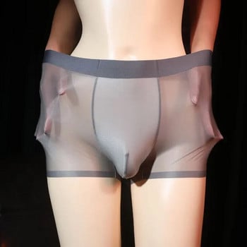Sissy Pouch Panties Ανδρικά U Convex Pouch Αναπνεύσιμα εσώρουχα Ultra-thin Oil Shiny See Through Εσώρουχα ελαστικά διαφανή σλιπ