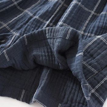 Летни мъжки спално облекло Пижами Къси панталони Тънки памучни дишащи карирани дизайни Свободни пижами с голям размер Ежедневни домашни шорти
