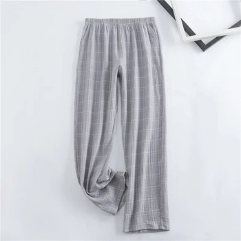 Най-новите мъжки памучни карирани прави дълги панталони Многоцветни мъжки пижами за домашно облекло Мъжки памучни пижами Панталони