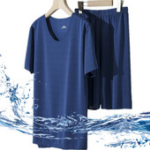 Nove ljetne muške kompleti pidžama od ledene svile i poliestera Cool kućna odjeća Muške ležerne udobne pidžame Tanke pidžame Široka odjeća za spavanje