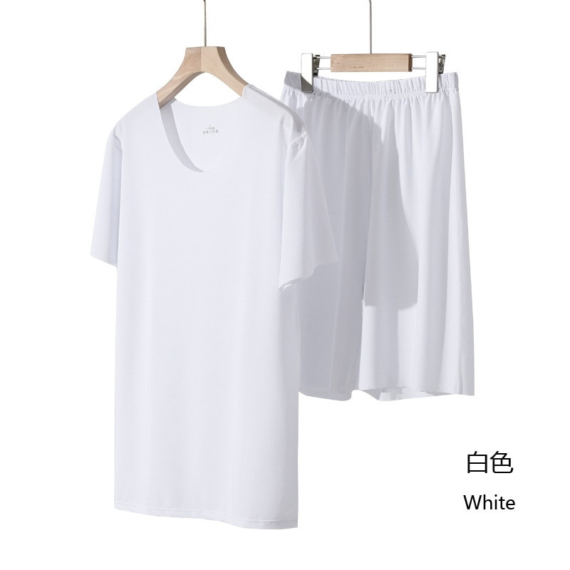 Nove ljetne muške kompleti pidžama od ledene svile i poliestera Cool kućna odjeća Muške ležerne udobne pidžame Tanke pidžame Široka odjeća za spavanje