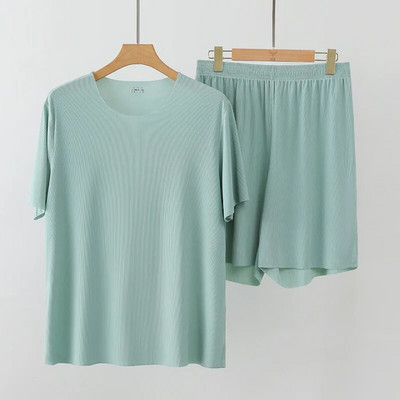 2023 m. Nauji vyriški ledinio šilko minkšti miegui skirti moteriški vasariniai pižamų komplektai su kaklu Tvirtas namų drabužių vyriškų moteriškų pižamų rinkinys poroms