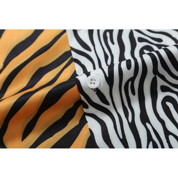 Dark Icon Zebra Patchwork Ανδρικό πουκάμισο πόλο Καλοκαιρινό γιορτινό πουκάμισο παραλίας Ανδρικά ρούχα Streetwear