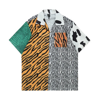 Dark Icon Zebra Patchwork Muška polo majica Ljetne majice za plažu Muška ulična odjeća