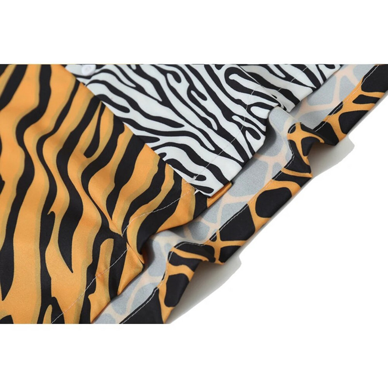 Dark Icon Zebra Patchwork Muška polo majica Ljetne majice za plažu Muška ulična odjeća