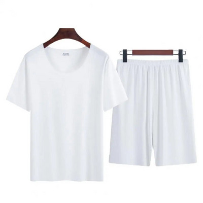 Chic muška ljetna sportska kombinacija Labava elastična obuća u struku Plus veličina Muški top kratke hlače Mekana muška ljetna trenirka Muška odjeća