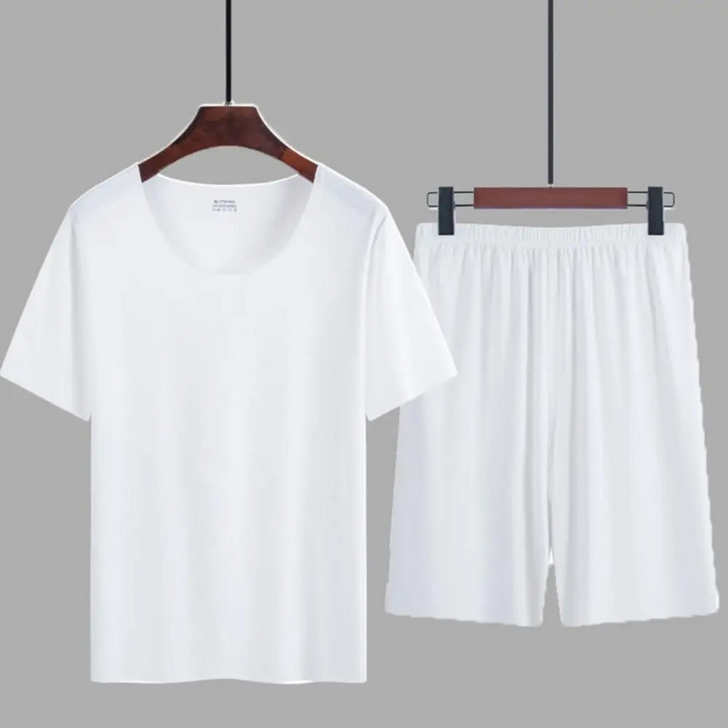Chic muška ljetna sportska kombinacija Labava elastična obuća u struku Plus veličina Muški top kratke hlače Mekana muška ljetna trenirka Muška odjeća