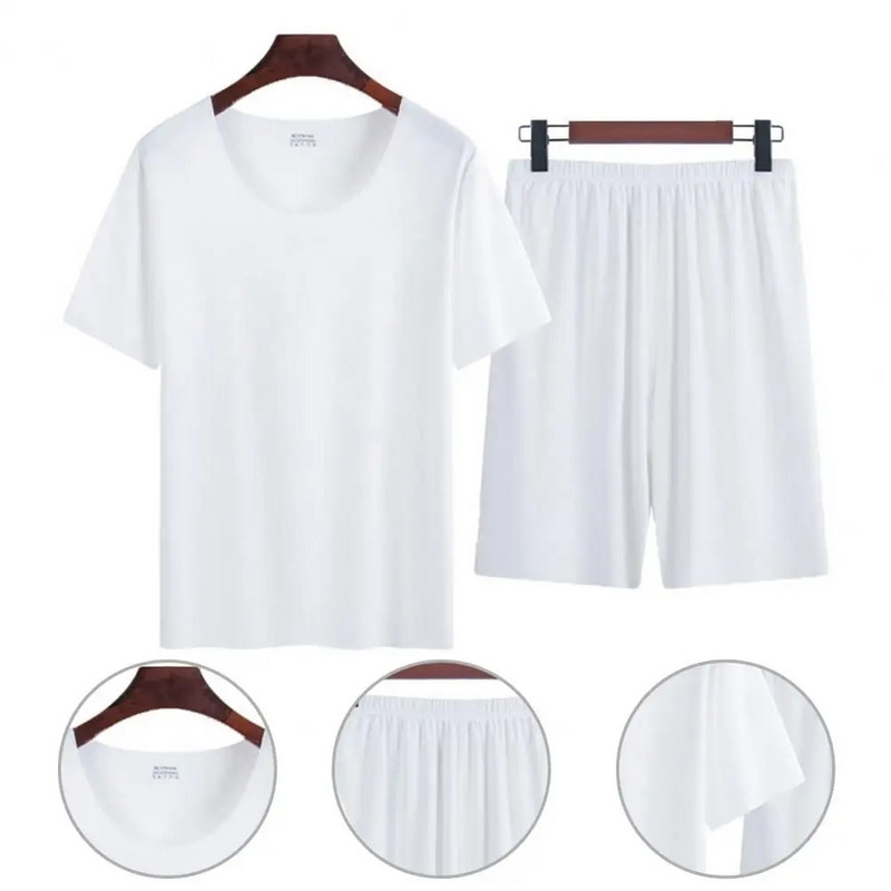 Chic muška ljetna sportska kombinacija Labava elastična obuća u struku Plus veličina Muški top kratke hlače Mekana muška ljetna trenirka Muška odjeća