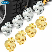 AQTQAQ 4PCs Naujas Arrial aliuminis JAV doleris automobilių padangų vožtuvo koto dangteliai padangos oro dulkių dangtelis sunkvežimio dviračio rato vožtuvo dangtelis