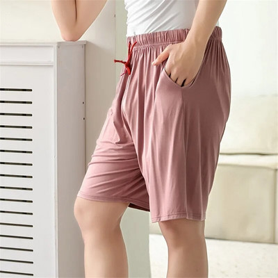 3XL-7XL Nyári hálóruha pizsama nadrág Férfi Új Pamut Nagy méretű Hálóruha Félhosszú Nadrág Lounge Wear Laza Pantalones