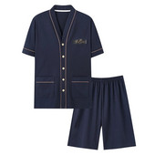Nova pletena pamučna muška pidžama kratkih rukava Komplet muške kimono pidžame M-4XL