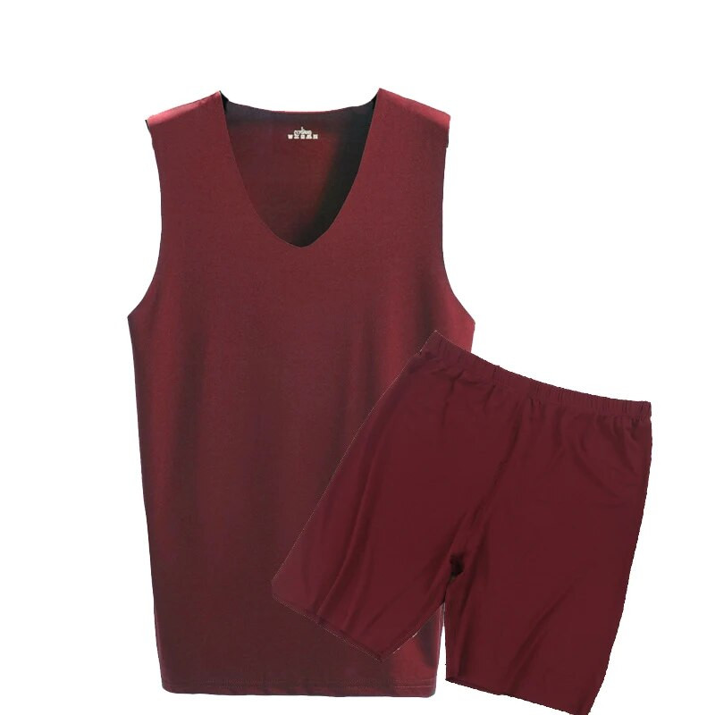 2023 Summer Ice Pizsama V-galléros lánctalpas pizsama Férfi rövidnadrág Otthoni viselet öltöny Nadrág Vékony szakasz Rövid ujjú, kétrészes öltöny