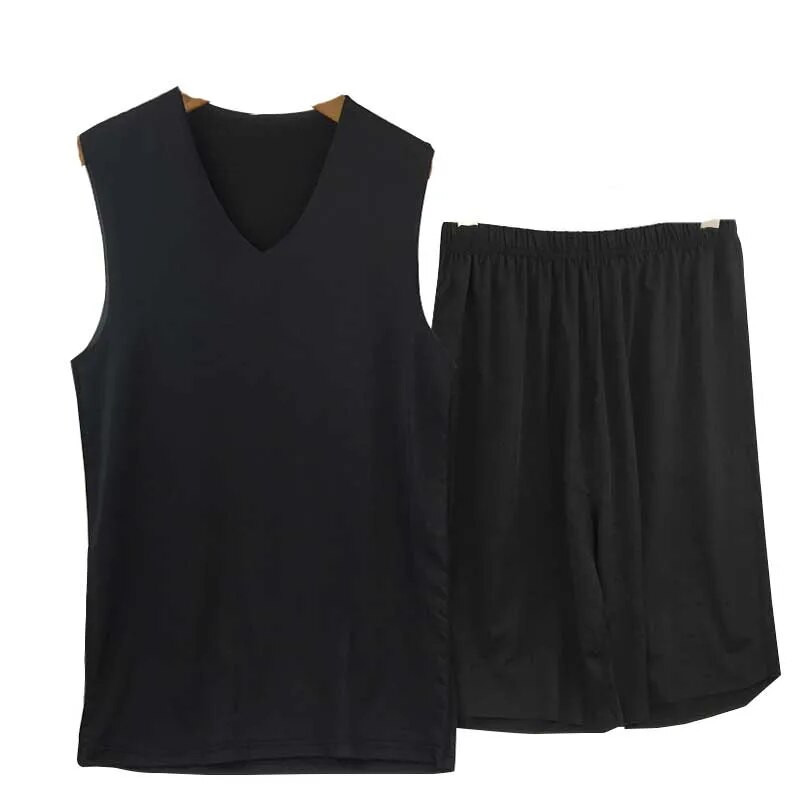 2023 Summer Ice Pizsama V-galléros lánctalpas pizsama Férfi rövidnadrág Otthoni viselet öltöny Nadrág Vékony szakasz Rövid ujjú, kétrészes öltöny