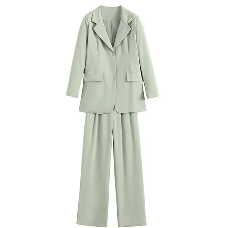 Ženske hlače Blazer odijelo Ženska ležerna jakna dugih rukava i široke hlače visokog struka Ženska modna odjeća Elegantni top set