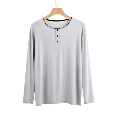 Modalne pidžame za muškarce Okrugli izrez dugih rukava Jednostavno modno jednodijelno donje rublje Prekrivanje dugih rukava Odjeća za spavanje