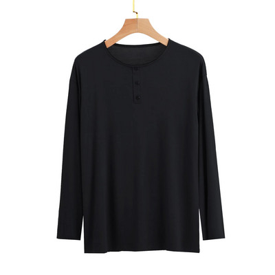 Modalne pidžame za muškarce Okrugli izrez dugih rukava Jednostavno modno jednodijelno donje rublje Prekrivanje dugih rukava Odjeća za spavanje