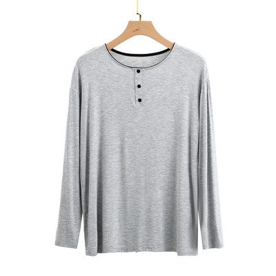 Modalne pidžame za muškarce Okrugli izrez dugih rukava Jednostavno modno jednodijelno donje rublje Prekrivanje dugih rukava Odjeća za spavanje