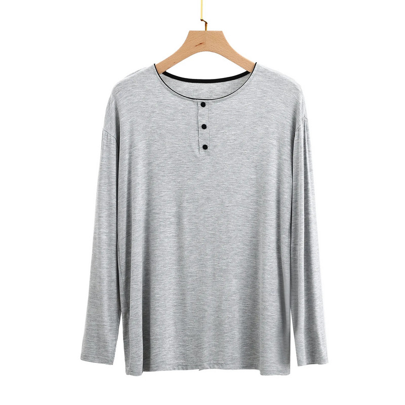 Modalne pidžame za muškarce Okrugli izrez dugih rukava Jednostavno modno jednodijelno donje rublje Prekrivanje dugih rukava Odjeća za spavanje