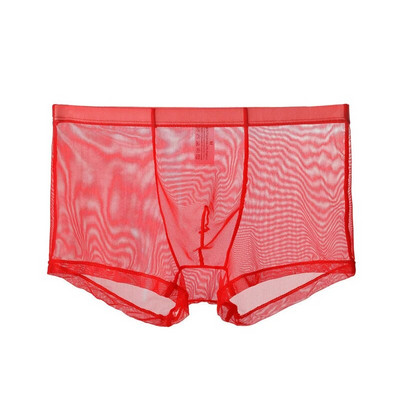 Vyriški apatiniai Seksualūs itin ploni permatomo tinklelio kvėpuojantys vyriški bokseriniai kelnaitės Vyriški bokseriai apatinės kelnaitės Homme kelnaitės šortai