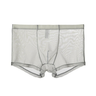Vyriški apatiniai Seksualūs itin ploni permatomo tinklelio kvėpuojantys vyriški bokseriniai kelnaitės Vyriški bokseriai apatinės kelnaitės Homme kelnaitės šortai