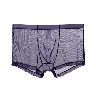 Vyriški apatiniai Seksualūs itin ploni permatomo tinklelio kvėpuojantys vyriški bokseriniai kelnaitės Vyriški bokseriai apatinės kelnaitės Homme kelnaitės šortai
