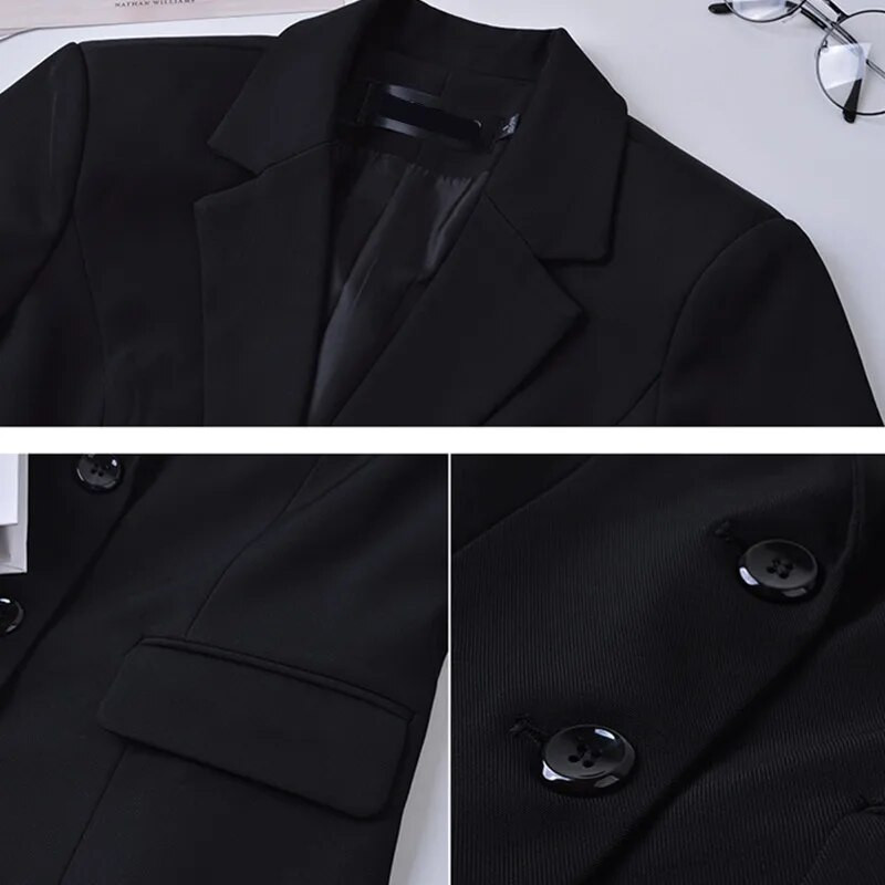 Uus moodne kaheosaline komplekt Naiste pükskostüümid kontoris naistele pikkade varrukatega õhuke bleiser ja püksid pidulikud riided