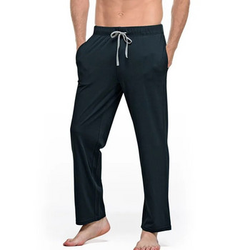 Мъжки панталони за спане, широки джобни панталони, йога, спортни дишащи спортни панталони, спално облекло, пижами, панталони, дълги панталони, панталони