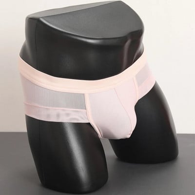 Slip pentru bărbați, husă gay respirabilă, lenjerie de corp din plasă moale, ultra-subțire, cu uscare rapidă, slip cu talie joasă, chiloți cu talie elastică
