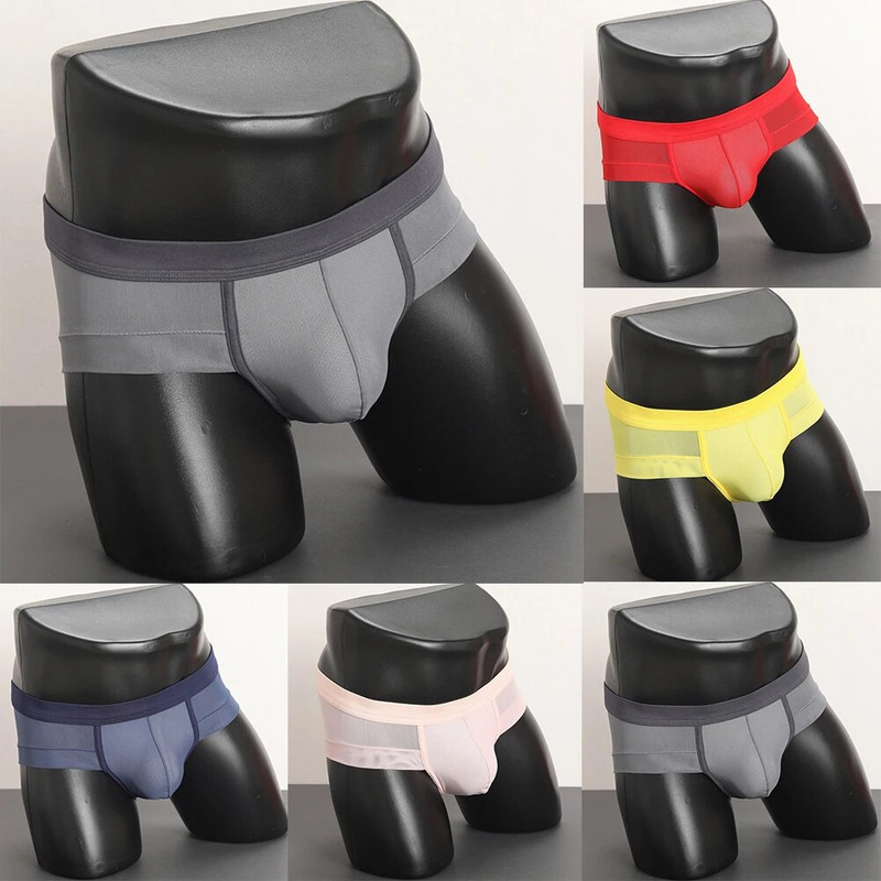 Slip pentru bărbați, husă gay respirabilă, lenjerie de corp din plasă moale, ultra-subțire, cu uscare rapidă, slip cu talie joasă, chiloți cu talie elastică