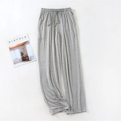 Vīriešu pidžamas bikses pavasara rudens modālas mājas bikses plānas platas kājas liela izmēra brīvas savilkšanas auklas guļamveļa bikses