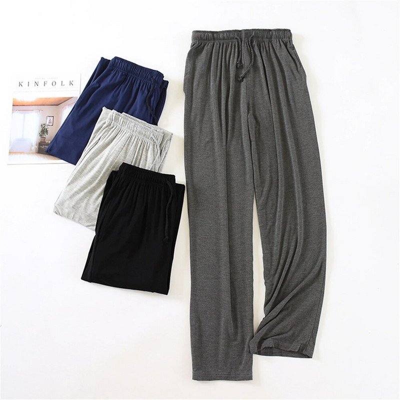 Muške pidžame Hlače Proljeće Jesen Modalne kućne hlače Tanke široke nogavice Velike veličine Labave uzice za spavanje Donji dio Hlače za spavanje