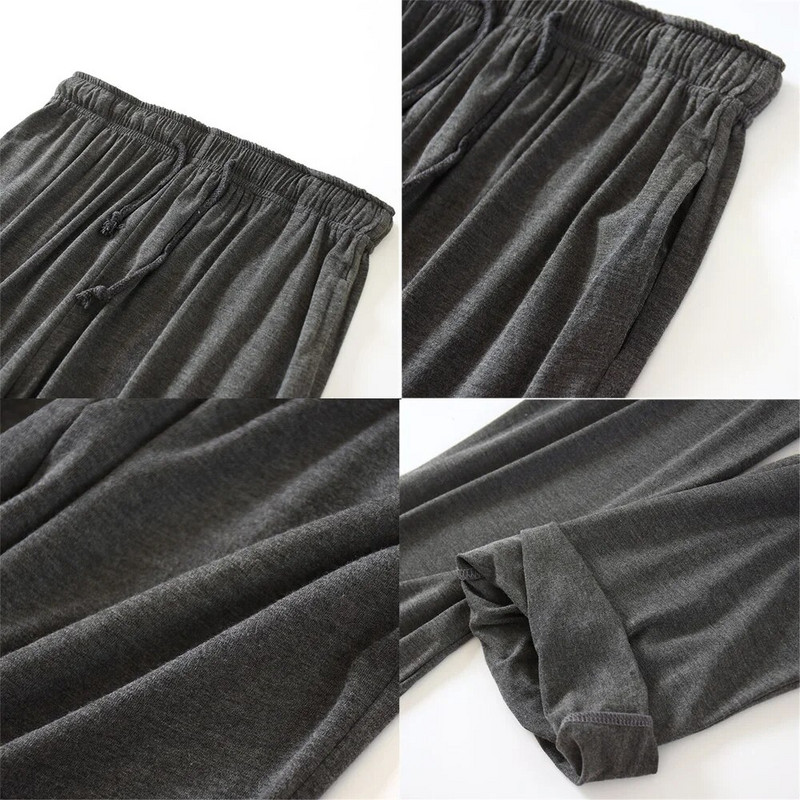 Muške pidžame Hlače Proljeće Jesen Modalne kućne hlače Tanke široke nogavice Velike veličine Labave uzice za spavanje Donji dio Hlače za spavanje
