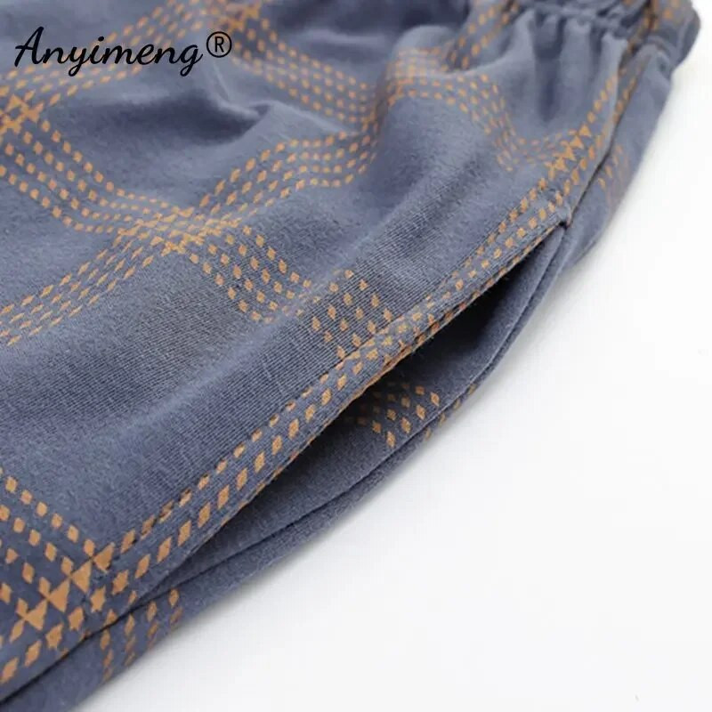 2XL 3XL 4XL vyriškų medvilninių pižamų rinkinys Elegantiškas minimalistinio stiliaus pižamos didelio dydžio kombinezonas berniukui Rudens žiema Vyras laisvalaikis Peignior