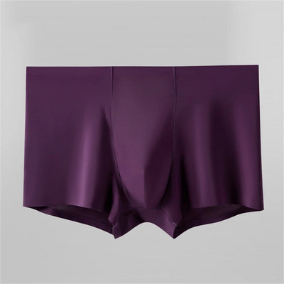 L-XXXL Безшевни ледени копринени боксерки Мъжки едноцветни мъжки долни гащи Ултратънко секси бельо Летни ГОТИНИ шорти за багаж