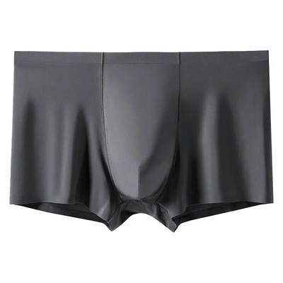 L-XXXL Безшевни ледени копринени боксерки Мъжки едноцветни мъжки долни гащи Ултратънко секси бельо Летни ГОТИНИ шорти за багаж