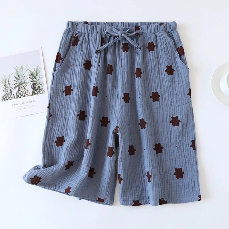 Ανδρικά βαμβακερά σορτς Φαρδιά Cute Bear Print Πυτζάμες Ζευγάρι Γυναικείες Σορτς Σπίτι Πυζά Lounge Wear Fashion Summer Sleep Bottoms