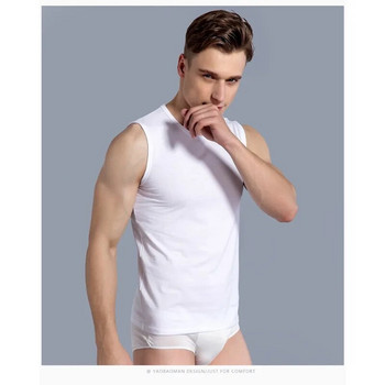 Hot Sale Ανδρικό αμάνικο φανελάκι με μασίφ μυϊκό γιλέκο κάτω μπλουζάκια Γυμναστική με λαιμόκοψη Fitness Μασίφ φούτερ πουκάμισο με εσωτερικό στρώμα