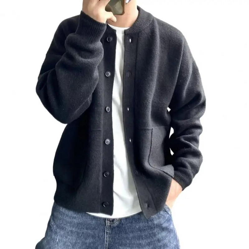 Megztinis Paltas Stilingas vyriškas megztinis megztinis su storomis kišenėmis Šiltas jaukus rudens/žiemos paltas madingiems vyrams Vyrams Storas