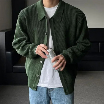 Ανδρικό πουλόβερ Πλεκτά παλτό Κορεατικής μόδας Ανδρικά Streetwear Slim Fit Casual Cardigan παλτό