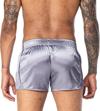 FIROTTII Мъжки 3-инчови сатенени къси панталони от копринен сатен за сън Lounge Shorts Долнище на пижами